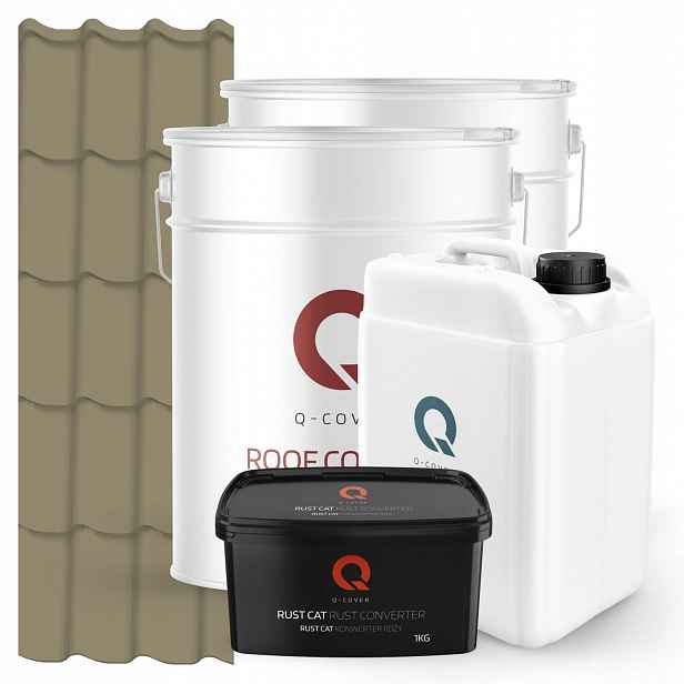 Barva Na Kovovou Střechu Sada Šedá Žlutá Ral 7034 74 m2 Polomatná