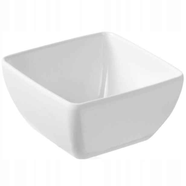 Čtvercová miska z melaminu na potraviny bílá 19x19 Cm