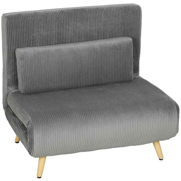 HOMCOM ROZKLÁDACÍ křeslo, polyester, tmavě šedá