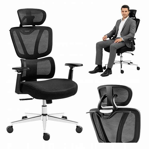 Kancelářská otočná židle Ergonomická kancelářská židle na kolečkách do 130k