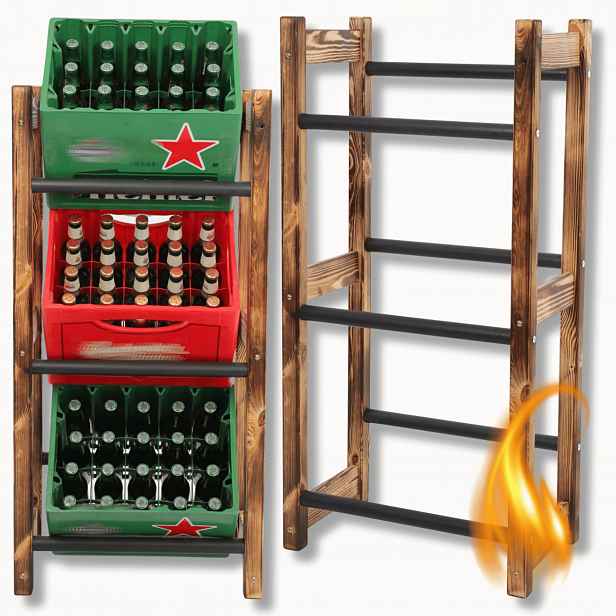 Regál na 3 krabice na zeleninu, nápoje, pivo, stojan na krabice s nápoji