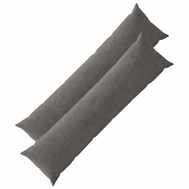 vidaXL Povlak na polštář 2 pcs HEERLEN Tmavě šedá 40 x 145 cm manšestr
