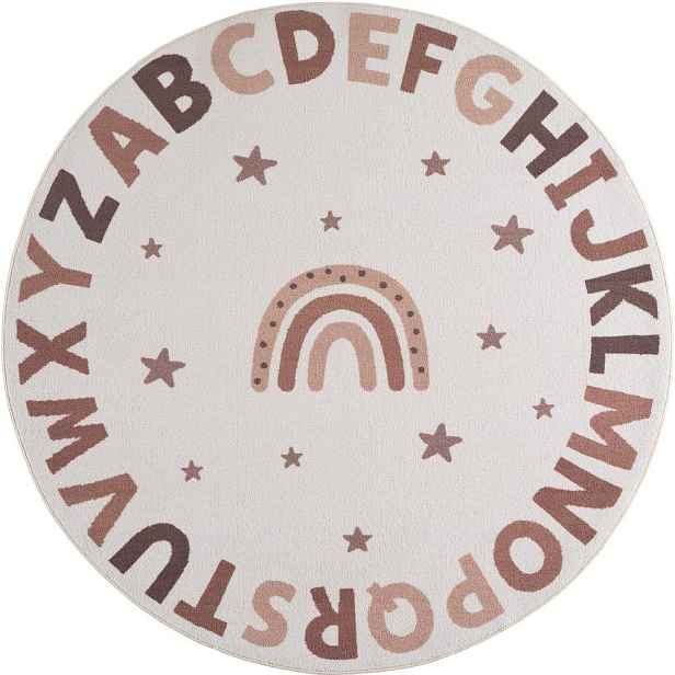 Krémový pratelný dětský koberec ø120 cm Coco 1133 – Ayyildiz Carpets
