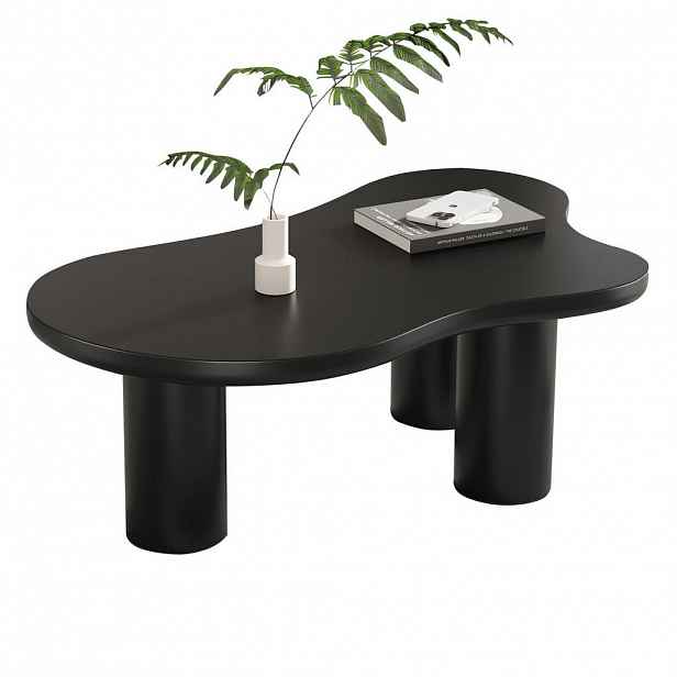 Modfu KONFERENČNÍ stolek z MDF 107x40,5x66 cm černý s deskou ve tvaru oblaku a plstěnými podložkami