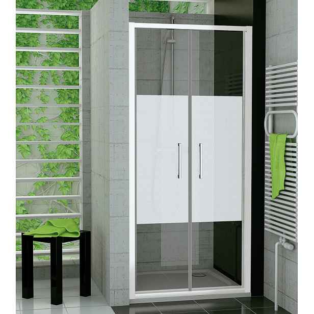 SanSwiss TOPP2 0900 04 51 Dvoukřídlé dveře 90 cm, bílá/linie