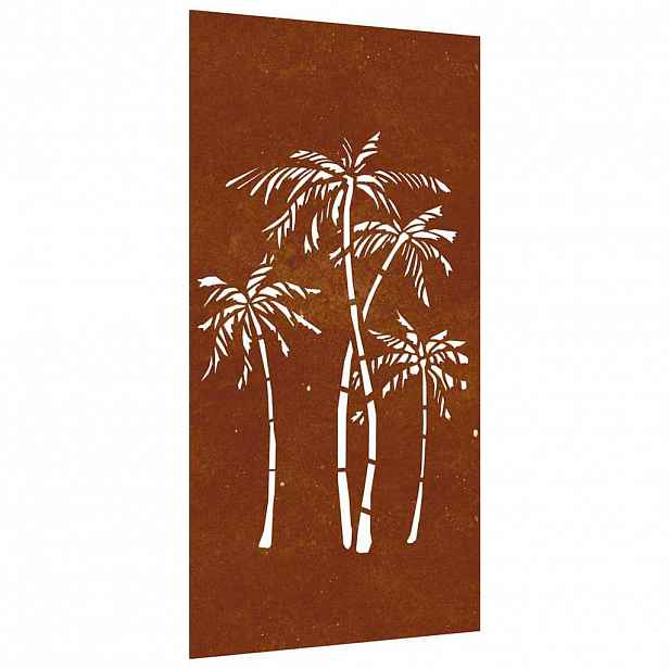 vidaXL Zahradní nástěnná dekorace 105 x 55 cm cortenová ocel Palma