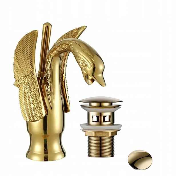 Umyvadlová baterie zlatá Old Retro Gold Klik klak