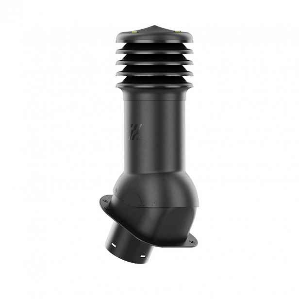 Větrací komín HiVent pro plechovou střešní krytinu, profil H, průměr 125 mm, černý
