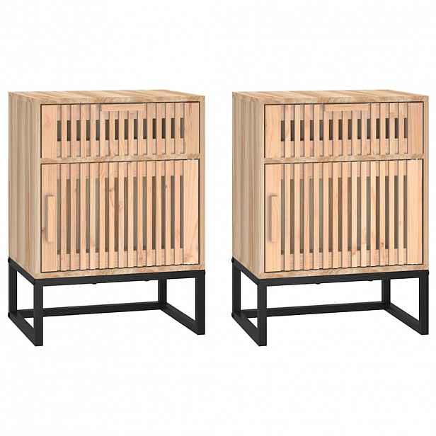 vidaXL Noční stolky 2 ks 40 x 30 x 55,5 cm kompozitní dřevo a železo