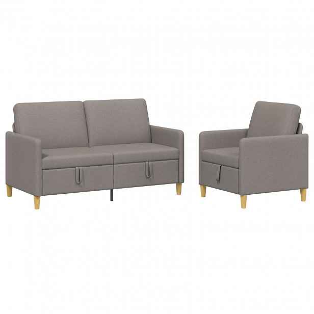 vidaXL Sedačka se storage 2 ks Taupe Polyester