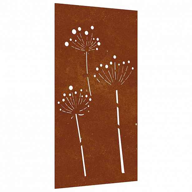vidaXL Zahradní nástěnná dekorace 105 x 55 cm cortenová ocel Květina