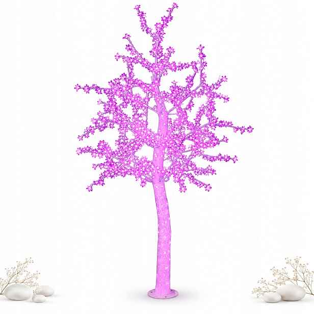 Strom Višeň Led Flash 180 CM Dekorativní Kvetoucí Stromek Růžový