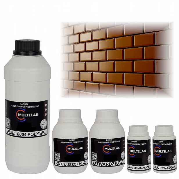 Lak barva Ral 8004 na glazuru dlaždic na váleček štětec 1L Lesk