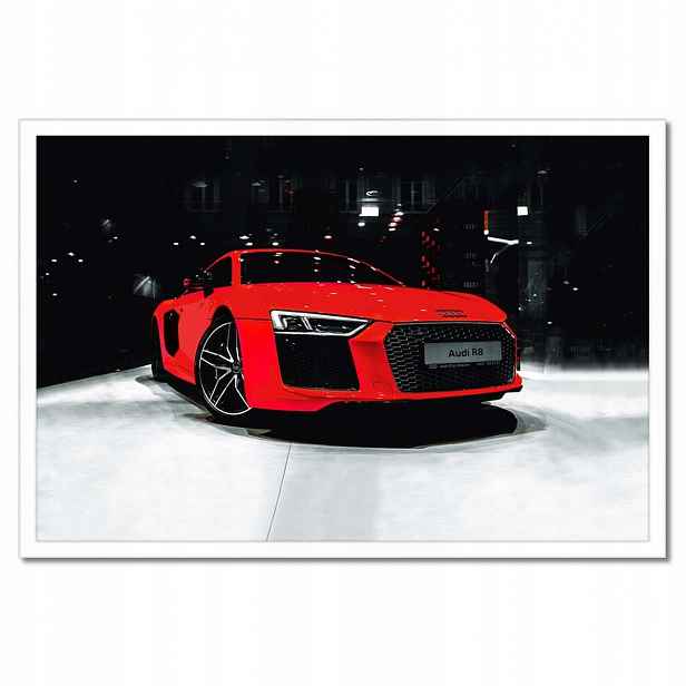 Plakáty v rámu 60x40 Červené Audi Audica R8