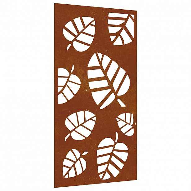 vidaXL Zahradní nástěnná dekorace 105 x 55 cm cortenová ocel List