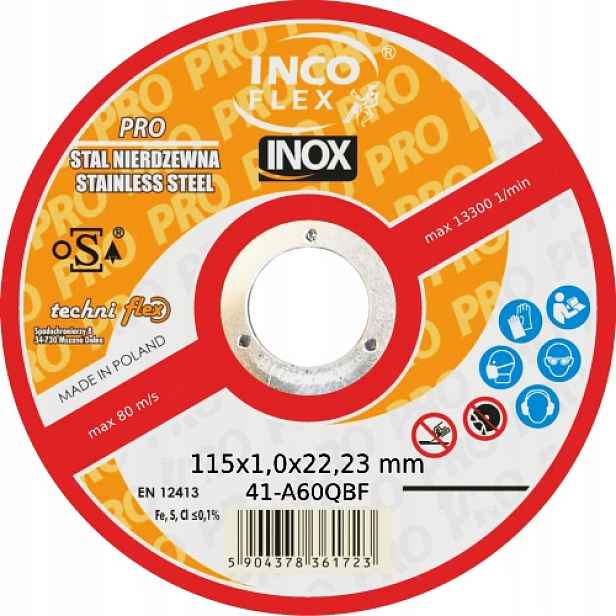115x1,0x22,23 Kotouč Incoflex Pro Inox Komplet 50 ks