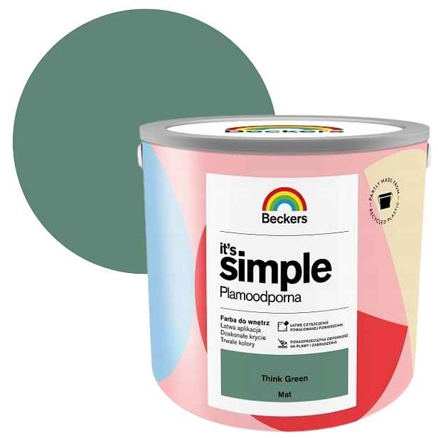 Beckers It'S Simple 2,5L Think Green Barva Odolná Vůči Skvrnám Na Stěny