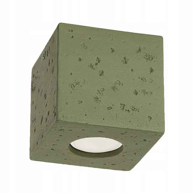 Sollux Lighting Stropní bodové svítidlo čtvercové 1xGU10 10W Zelený beton IP20