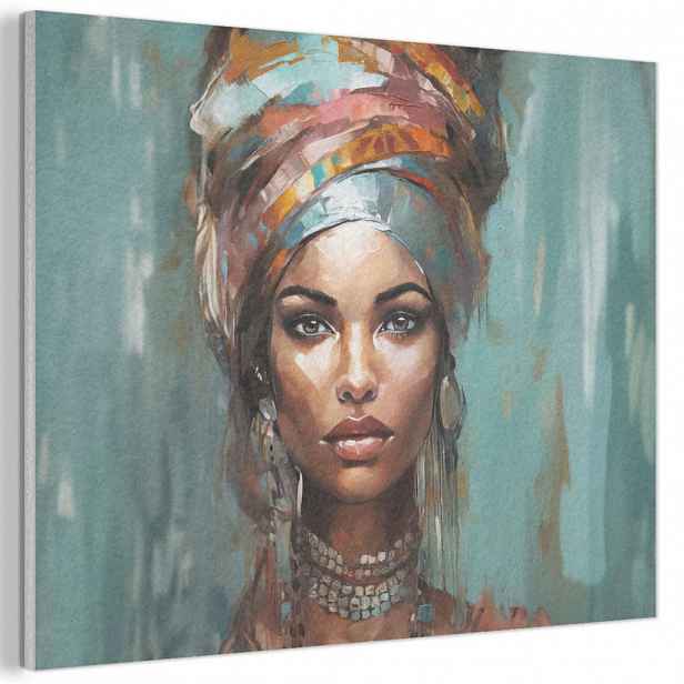 MuchoWow AKUSTICKÝ obraz Žena - Umění - Šperky - Portrét 80x60 cm