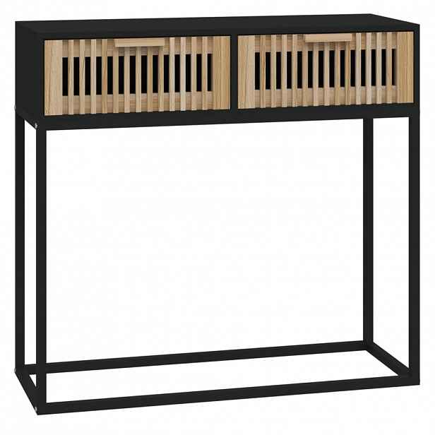 vidaXL Konzolový stolek černý 80x30x75 cm kompozitní dřevo a železo
