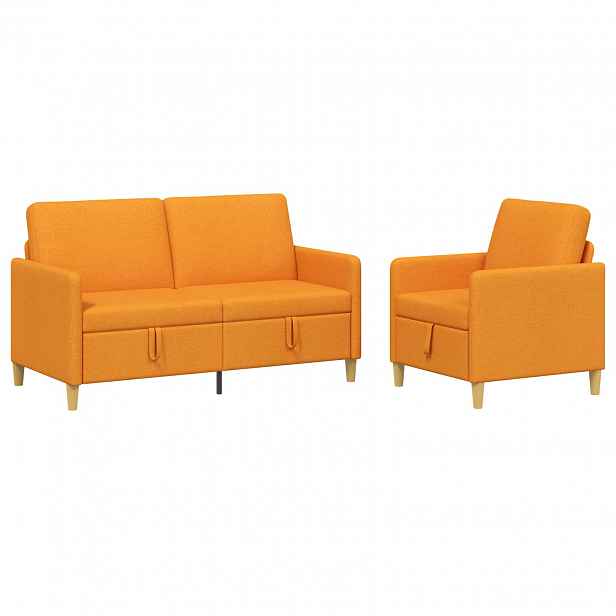 vidaXL Sedačka se storage 2 ks Tmavě žlutá Polyester