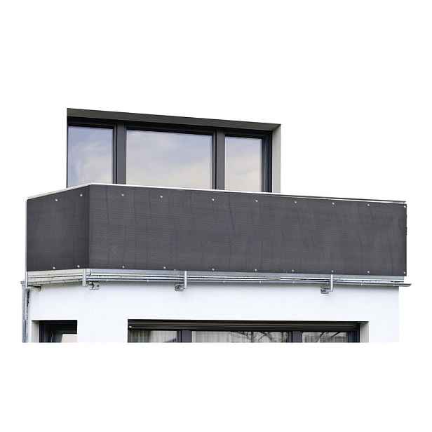 Černá plastová balkonová zástěna 500x85 cm – Maximex