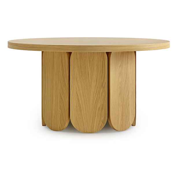 Kulatý konferenční stolek s deskou v dubovém dekoru v přírodní barvě 78x78 cm Soft – Woodman