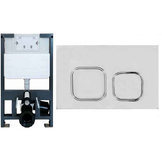 Podomítková nádržka pro Wc AquaTech nízký 82 cm tlačítko Claro chrom podložka
