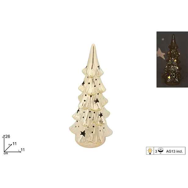 PROHOME - Stromeček vánoční LED 26cm zlatý