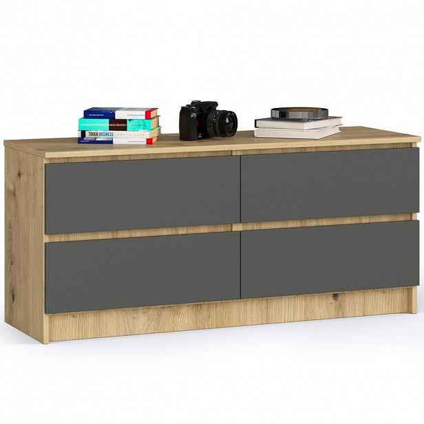 RAUMHIRSCH FURNITURE KOMODA dub Artisan, grafitově šedá 55/120/40