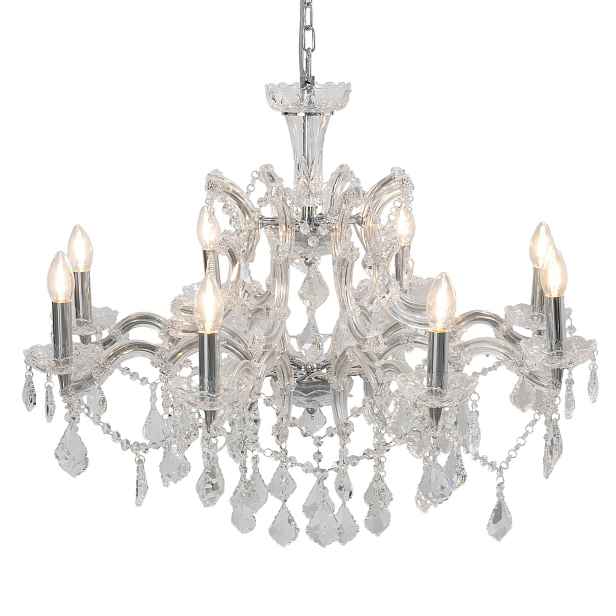 Stříbrný křišťálový lustr Edison - Ø 80*60 cm E14/max 8*40W Clayre & Eef