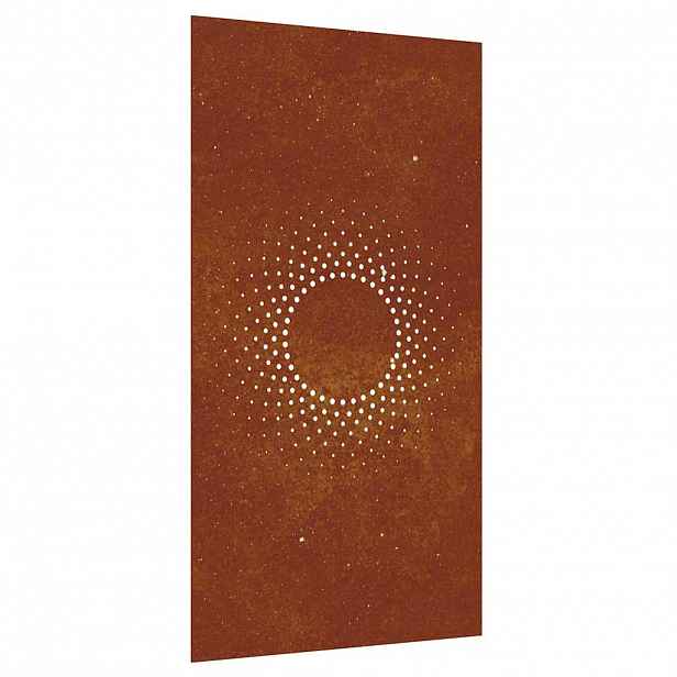 vidaXL Zahradní nástěnná dekorace 105 x 55 cm cortenová ocel Slunce