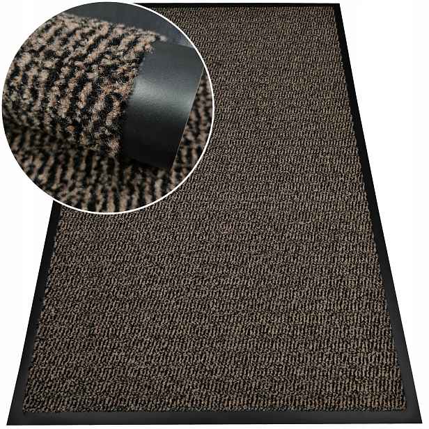 Vstupní Stěrač 80x120 Pod Dveře Hnědý Podgumovaný Absorpční Podložka