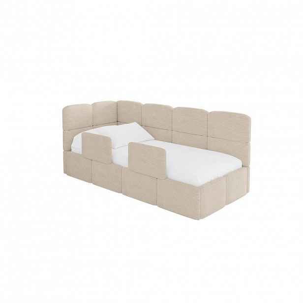 ALTDECOR JEDNOLŮŽKOVÁ POSTEL pro mládež s úložným prostorem, vpravo - KIVY 80x200 béžová
