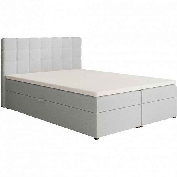 Beautysofa ČALOUNĚNÁ postel Topiq I 144/203/103, světle šedá, bouclé látka