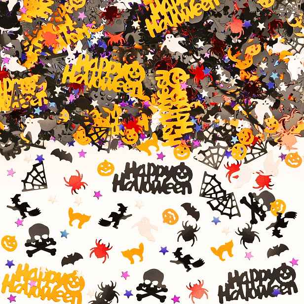 Konfety Halloween 2000+ Ks 60 G Duch Kočka Netopýr Lesklý Stůl