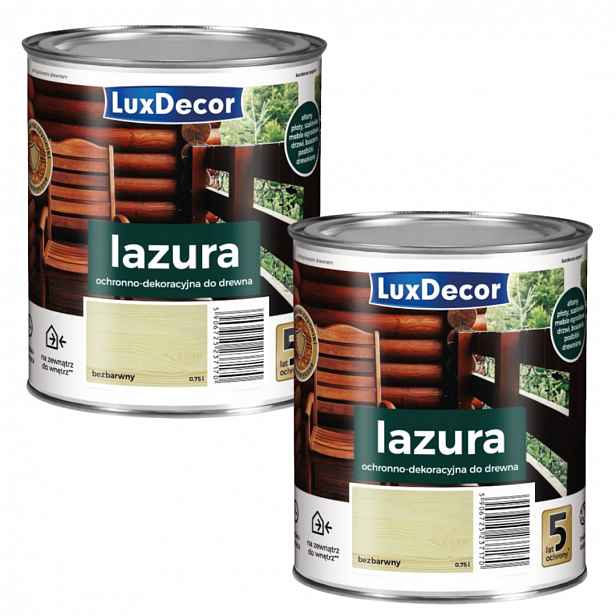 Sada 2KS Luxdecor Dekorativní Lazura Na Dřevo 4,5L Bezbarvá