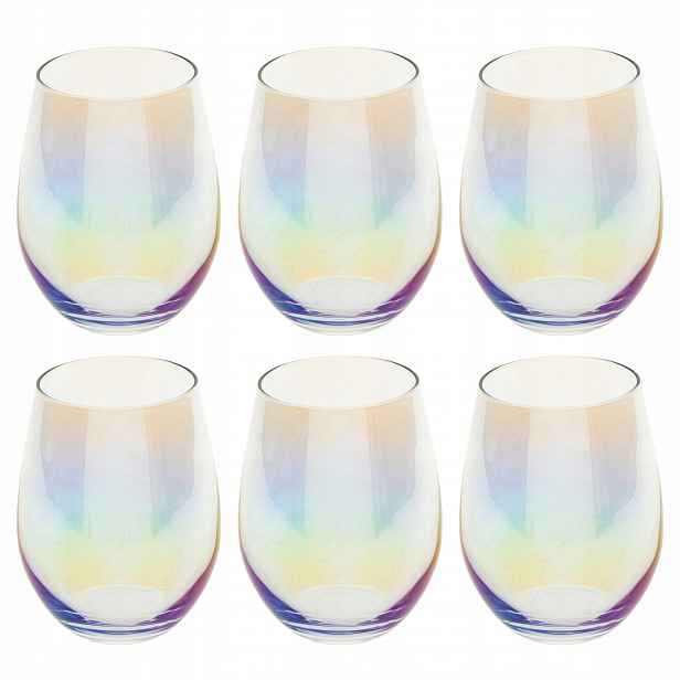 Komplet Sklenic Na Nápoje barevné sklo 540 ml x6
