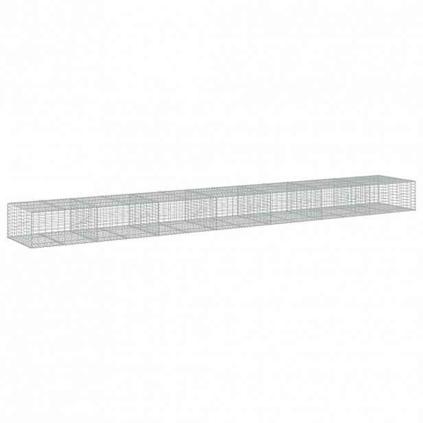 vidaXL Gabionový koš s víkem 700 x 100 x 50 cm pozinkované železo