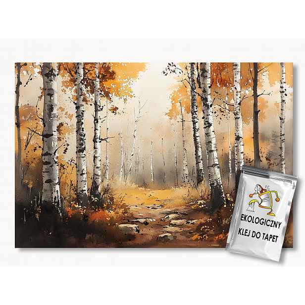 Fototapeta Flizelina Krajina Příroda Les Stromy Bříza Podzim 368x254 130g