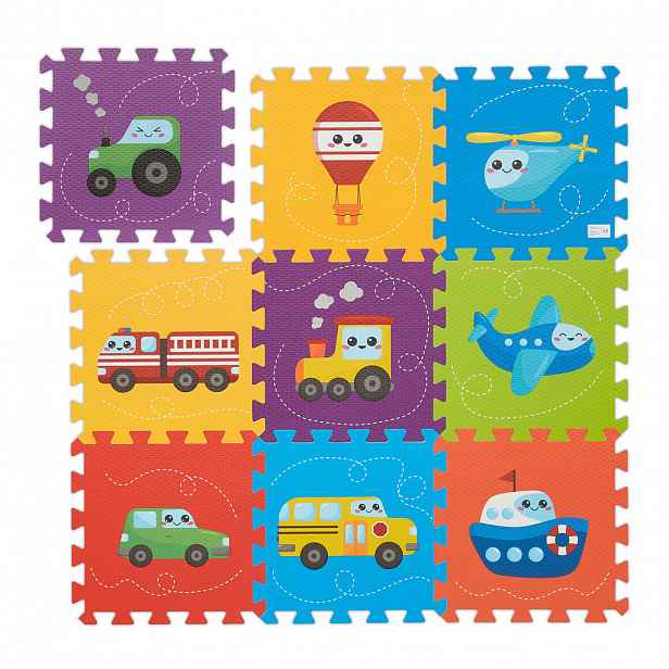 Relaxdays PODLOŽKA Barevná puzzle z EVA pěny 9-dílná
