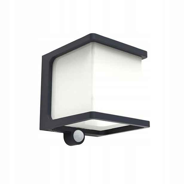 Solární lampa venkovní nástěnná Led lampa 8W s pohybovým senzorem Doblo Lutec