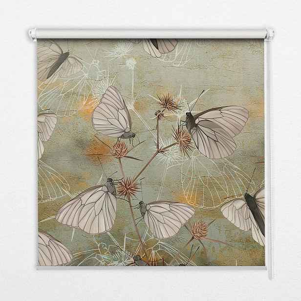 TULUP VNITŘNÍ roleta - okenní roleta - roleta - 90x180 cm - Motýli na louce