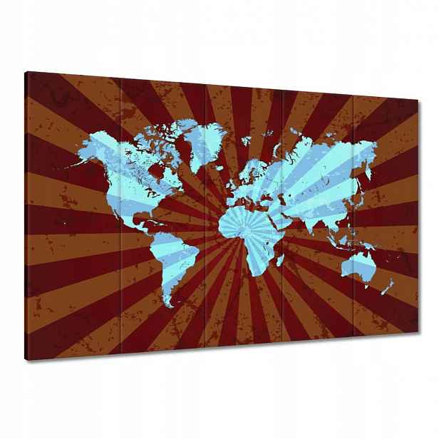 Obrazy 100x70 Modrá mapa světa