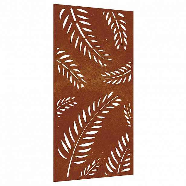 vidaXL Zahradní nástěnná dekorace 105 x 55 cm cortenová ocel List