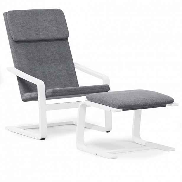 vidaXL Relaxační křeslo s podnožkou tmavě šedé textil