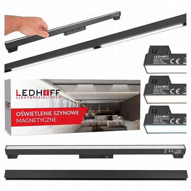 Magnetické kolejnicové osvětlení M20 lišta lineární lampa 24W 3 Barvy 3CCT