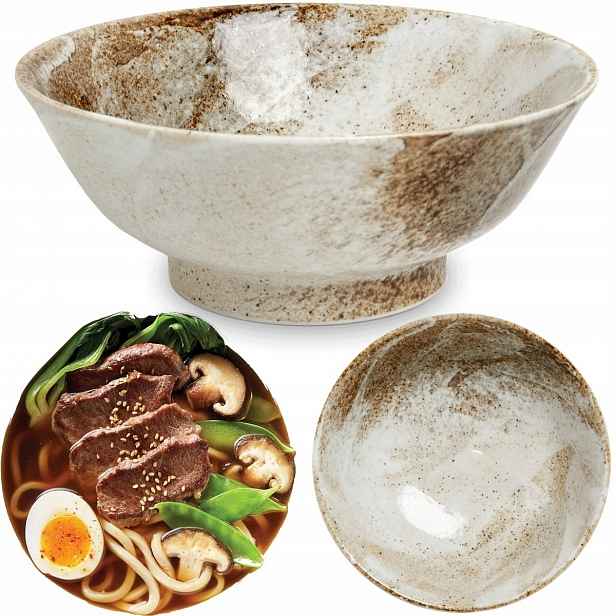 Miska Jasná krémová miska na těstoviny Ramen Hikari 22 cm Edo Japan