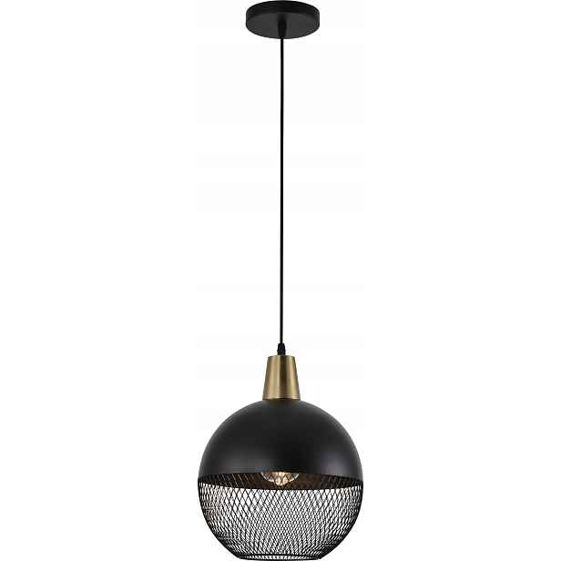 Vargo závěsná lampa loftová koule černo-měděná 1xE27 60W