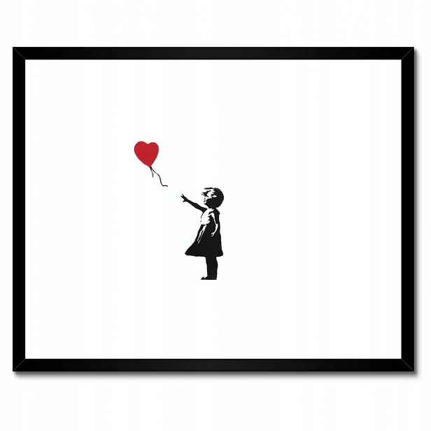 Plakáty v rámu 50x40 Dívka s balónkem